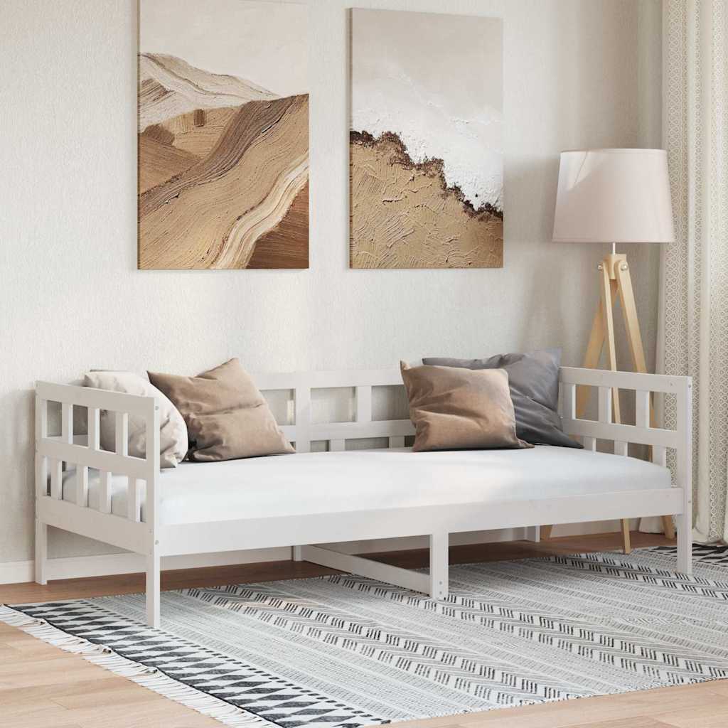 Tagesbett Weiß Massivholz Kiefer 80x200 cm