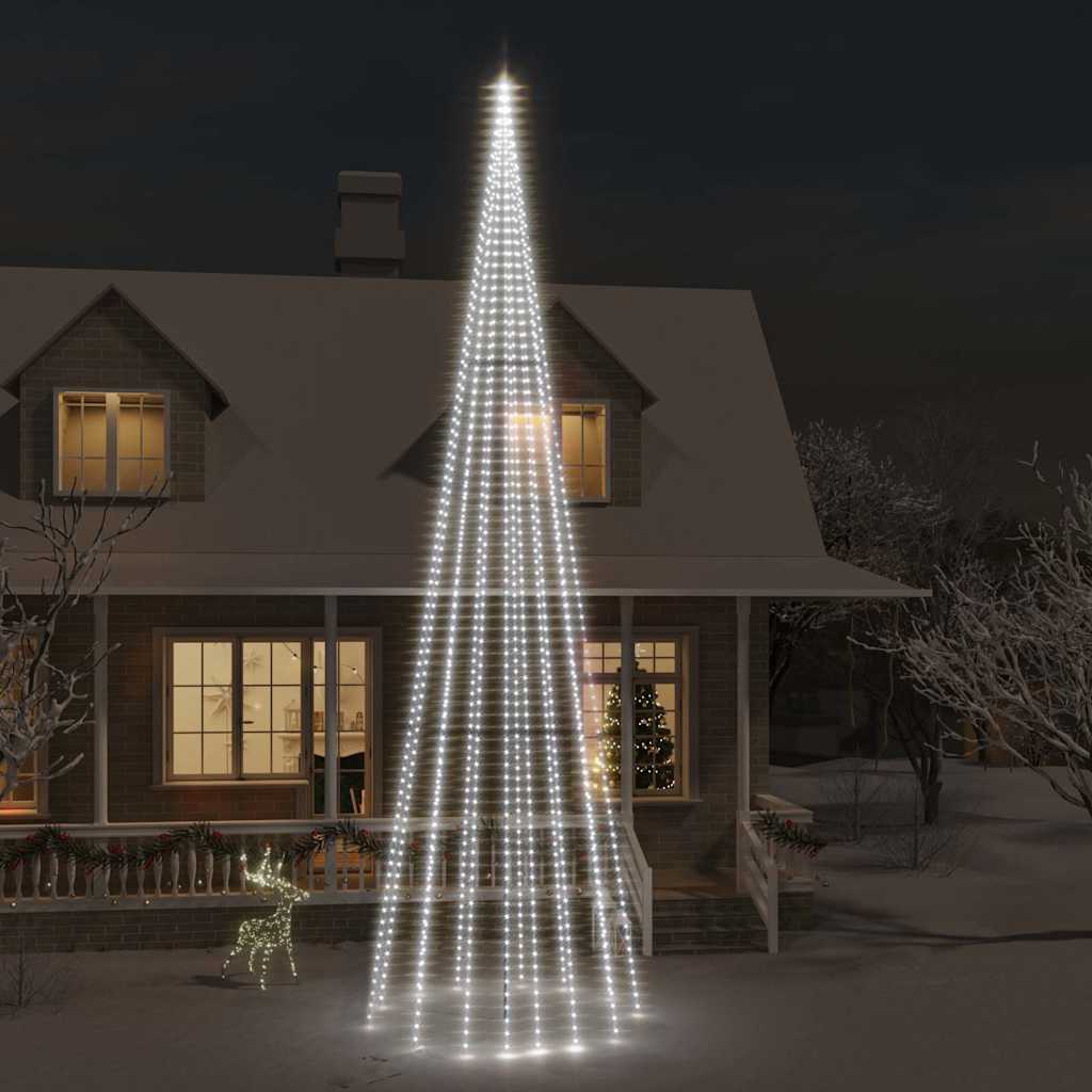 LED-Weihnachtsbaum für Fahnenmast Kaltweiß 1134 LEDs 800 cm