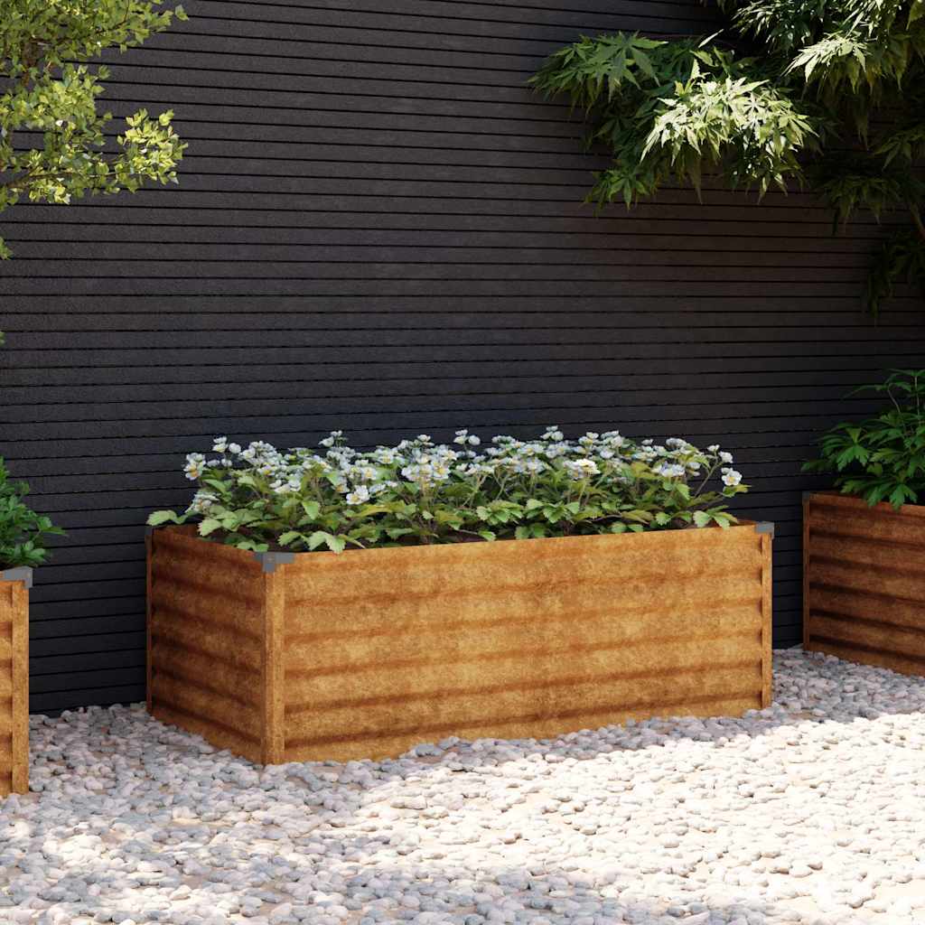 Garten-Hochbeet 100 x 50 x 36 cm Cortenstahl