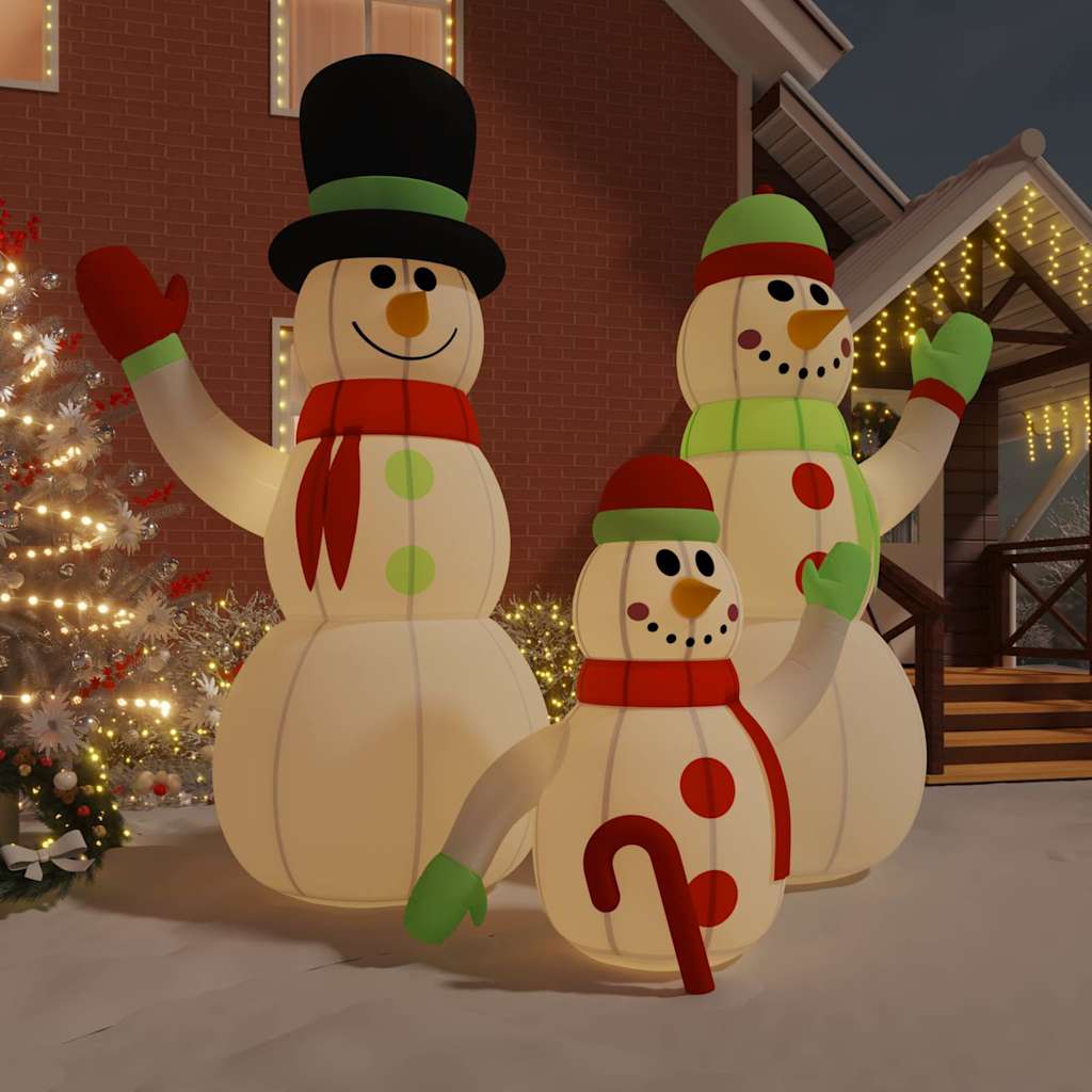 Aufblasbare Schneemannfamilie von mit LEDs 500 cm