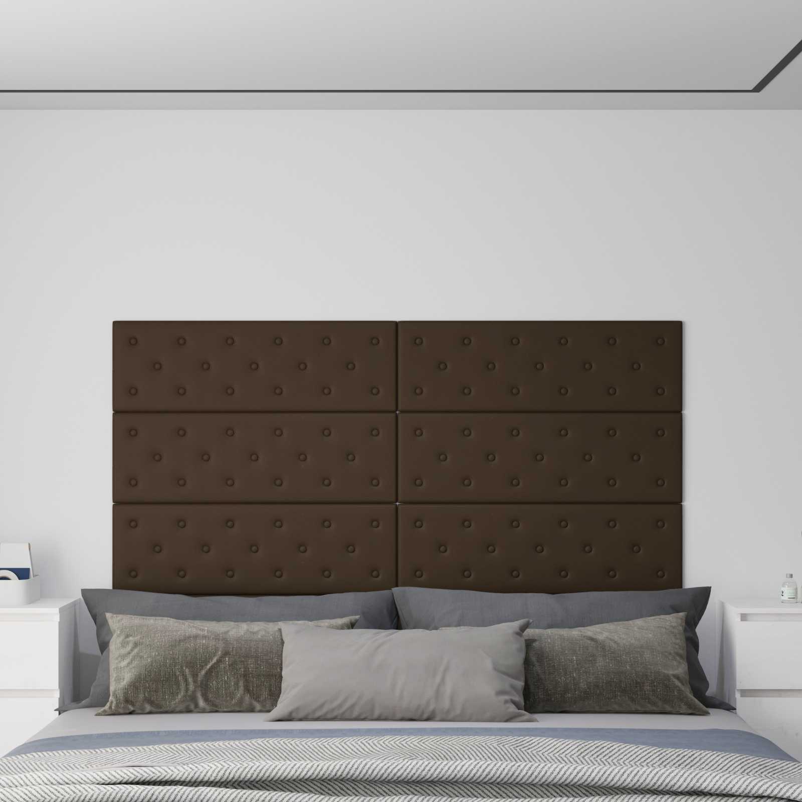 Wandkopfteilen 12 stk. Braun Kunstleder