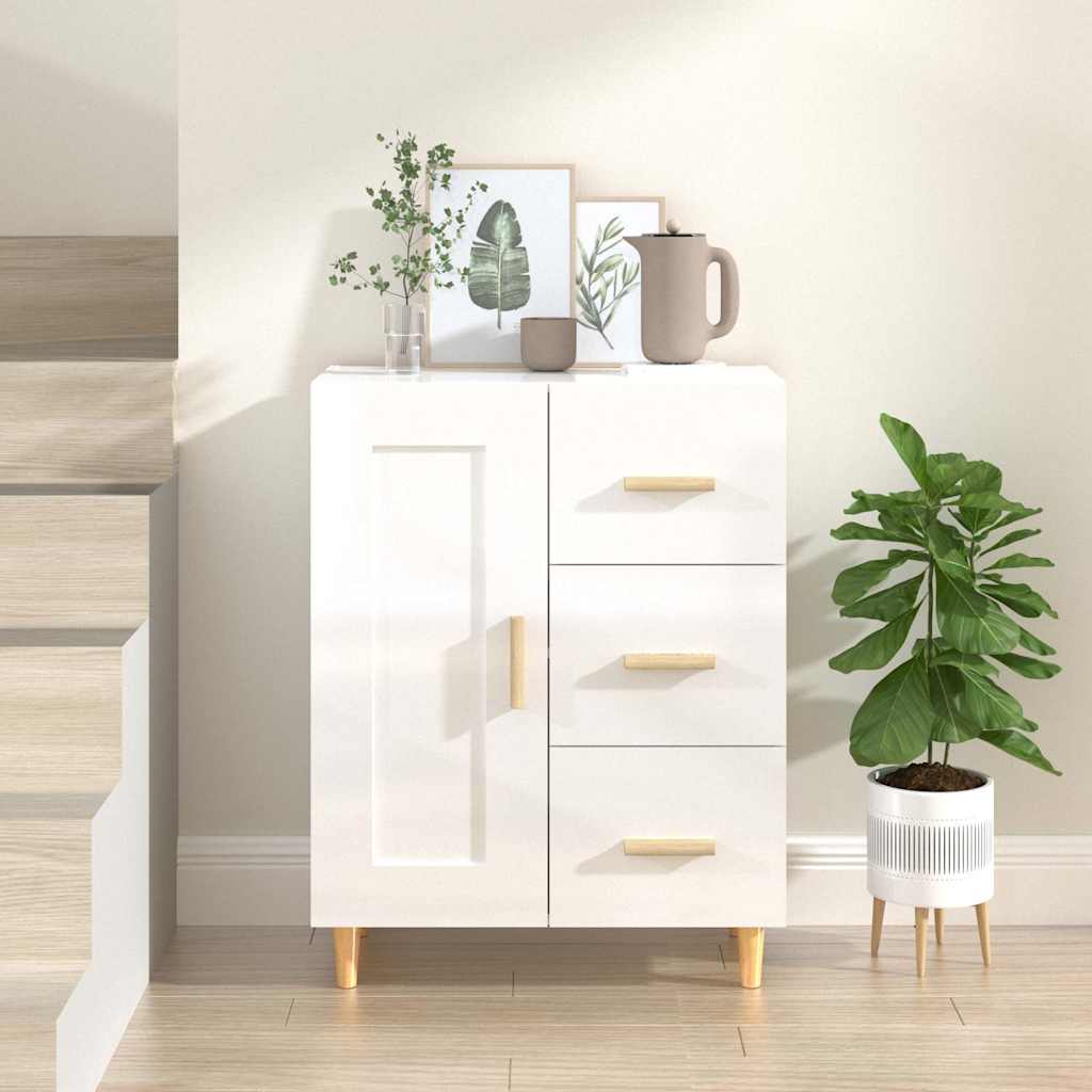 Sideboard Hochglanz-Weiß 69,5x34x90 cm Holzwerkstoff