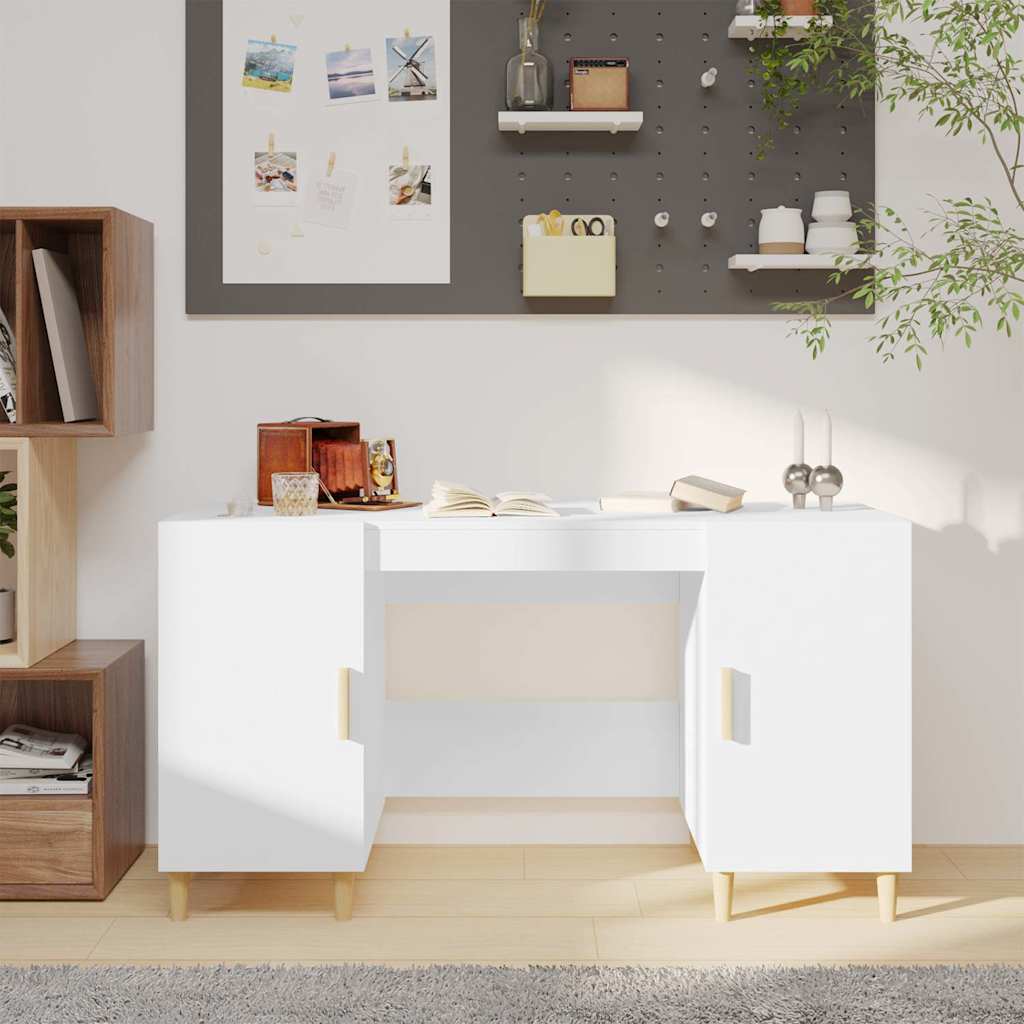 Schreibtisch Weiß 140x50x75 cm Holzwerkstoff
