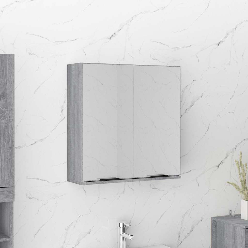 Bad-Spiegelschrank Grau Sonoma 64x20x67 cm