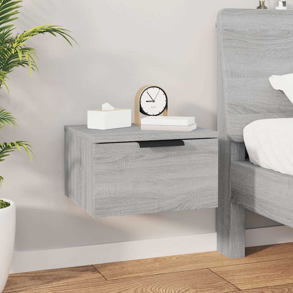 Wand-Nachttisch Grau Sonoma 34x30x20 cm