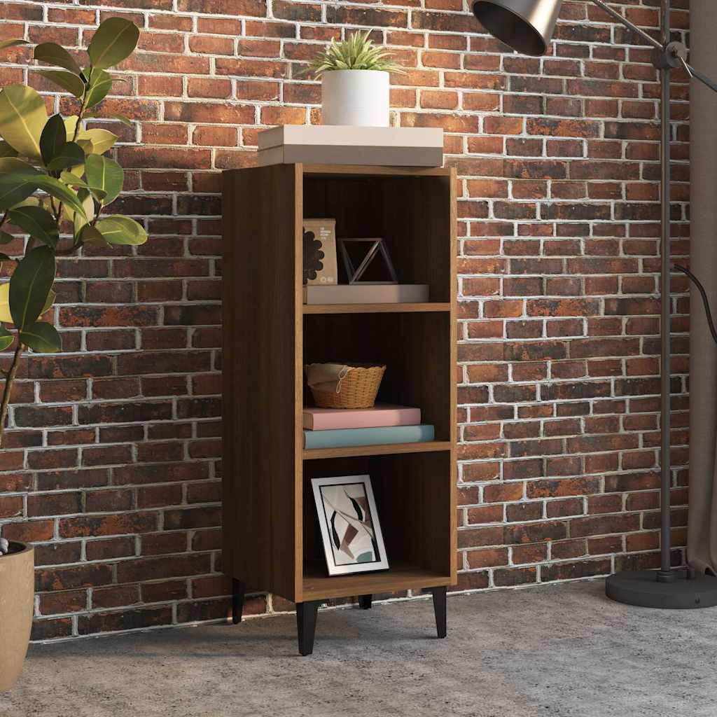 Sideboard Braun Eichen-Optik 34,5x32,5x90 cm Holzwerkstoff