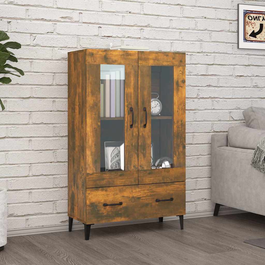 Highboard Räuchereiche 70x31x115 cm Holzwerkstoff