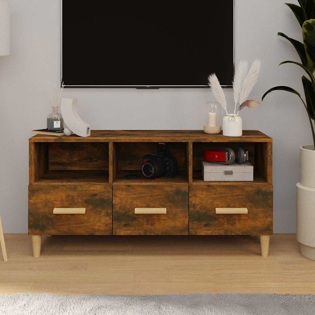 TV-Schrank Räuchereiche 102x36x50 cm Holzwerkstoff