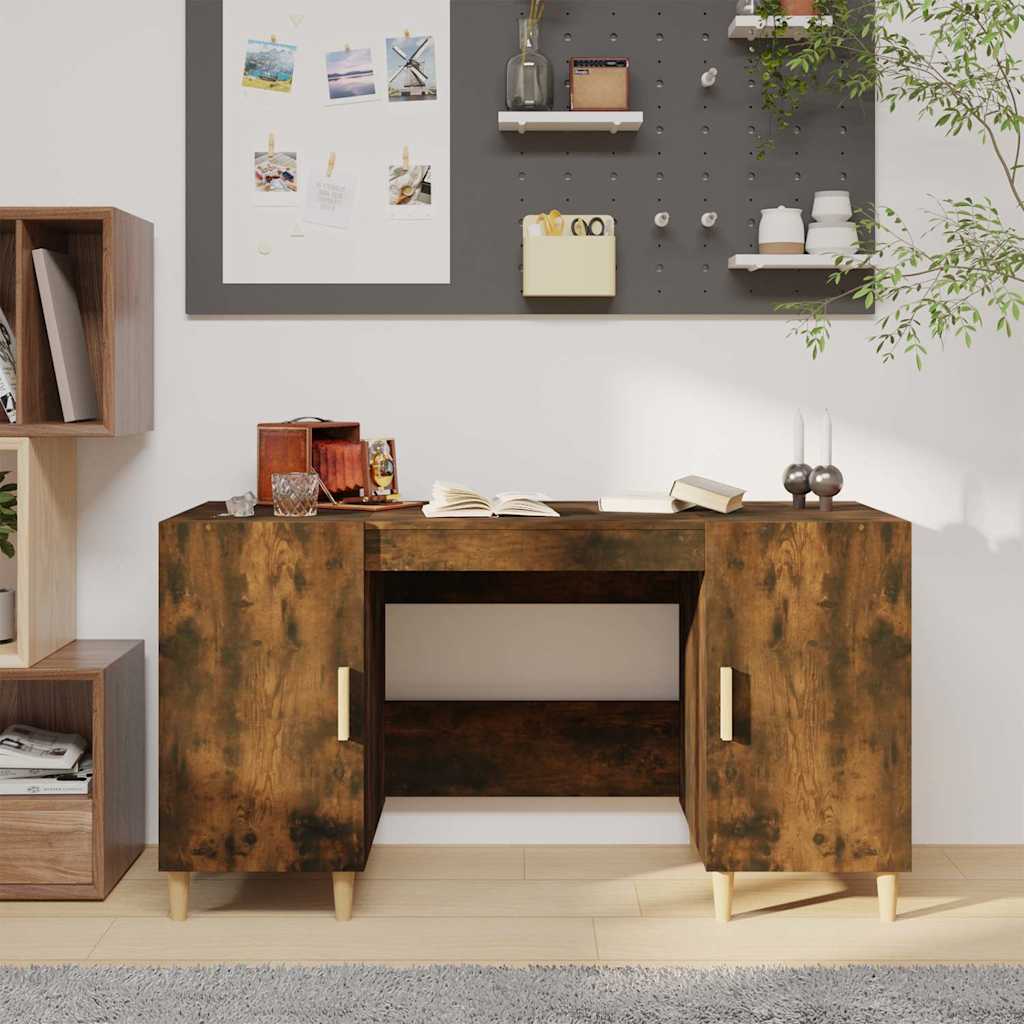 Schreibtisch Räuchereiche 140x50x75 cm Holzwerkstoff