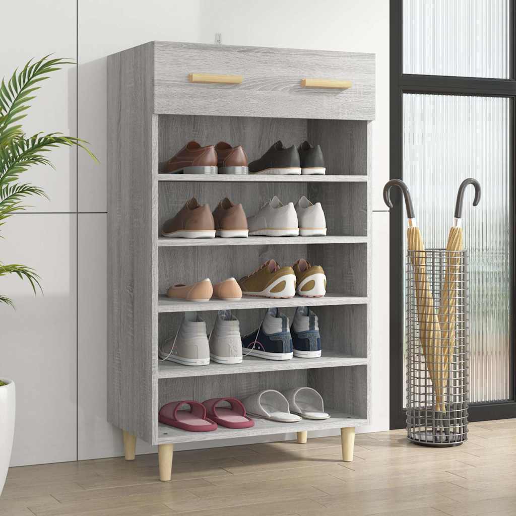 Schuhschrank Grau Sonoma 60x35x105 cm Holzwerkstoff
