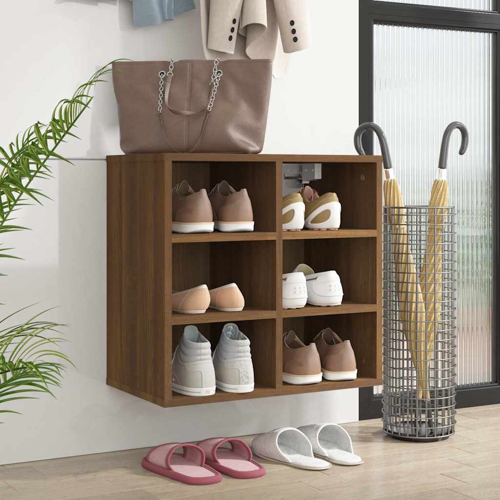 Schuhregal Braun Eichen-Optik 52,5x30x50 cm