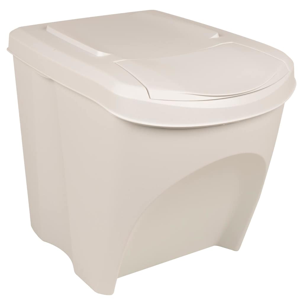 Stapelbare Mülleimer 3 Stk. Weiß 75 L Polypropylen