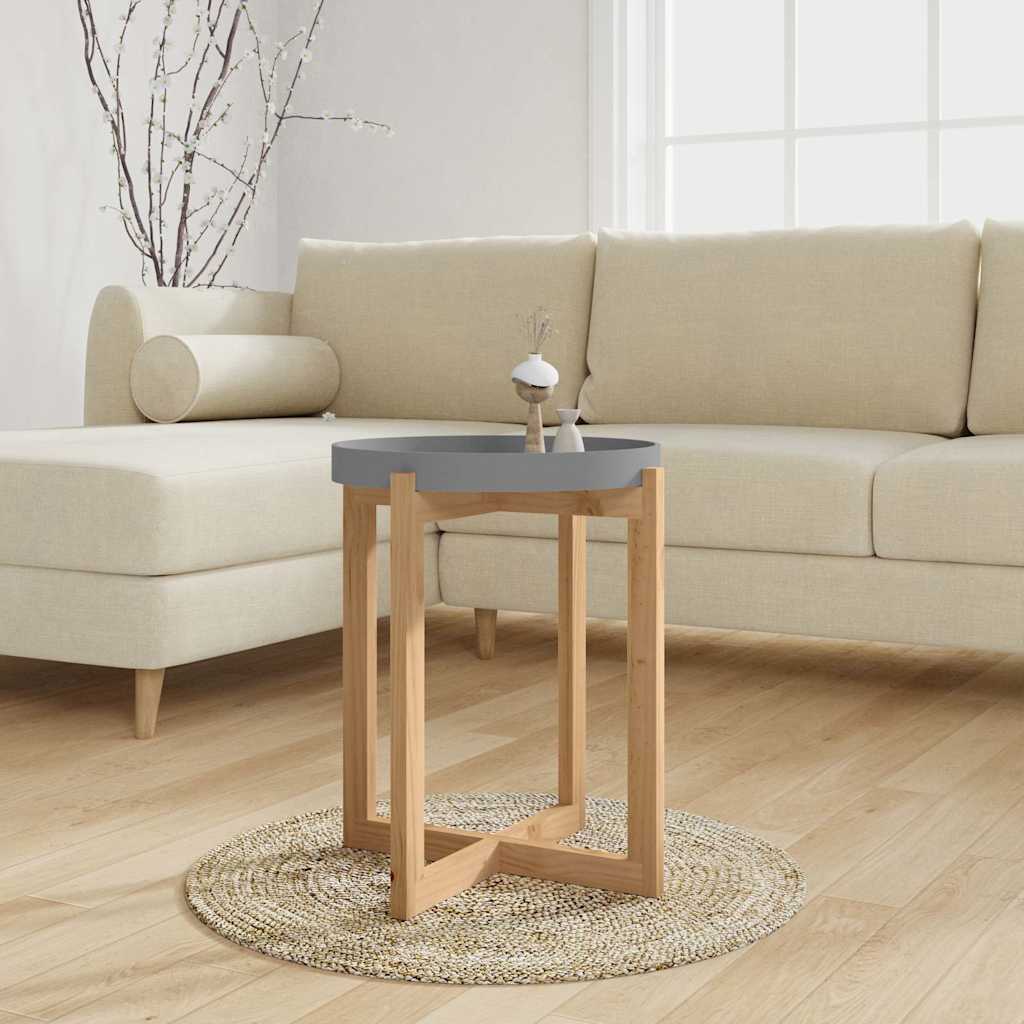Couchtisch Grau 41x41x48,5 cm Holzwerkstoff & Massivholz Kiefer