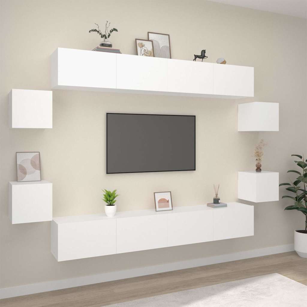 8-tlg. TV-Schrank-Set Weiß Holzwerkstoff