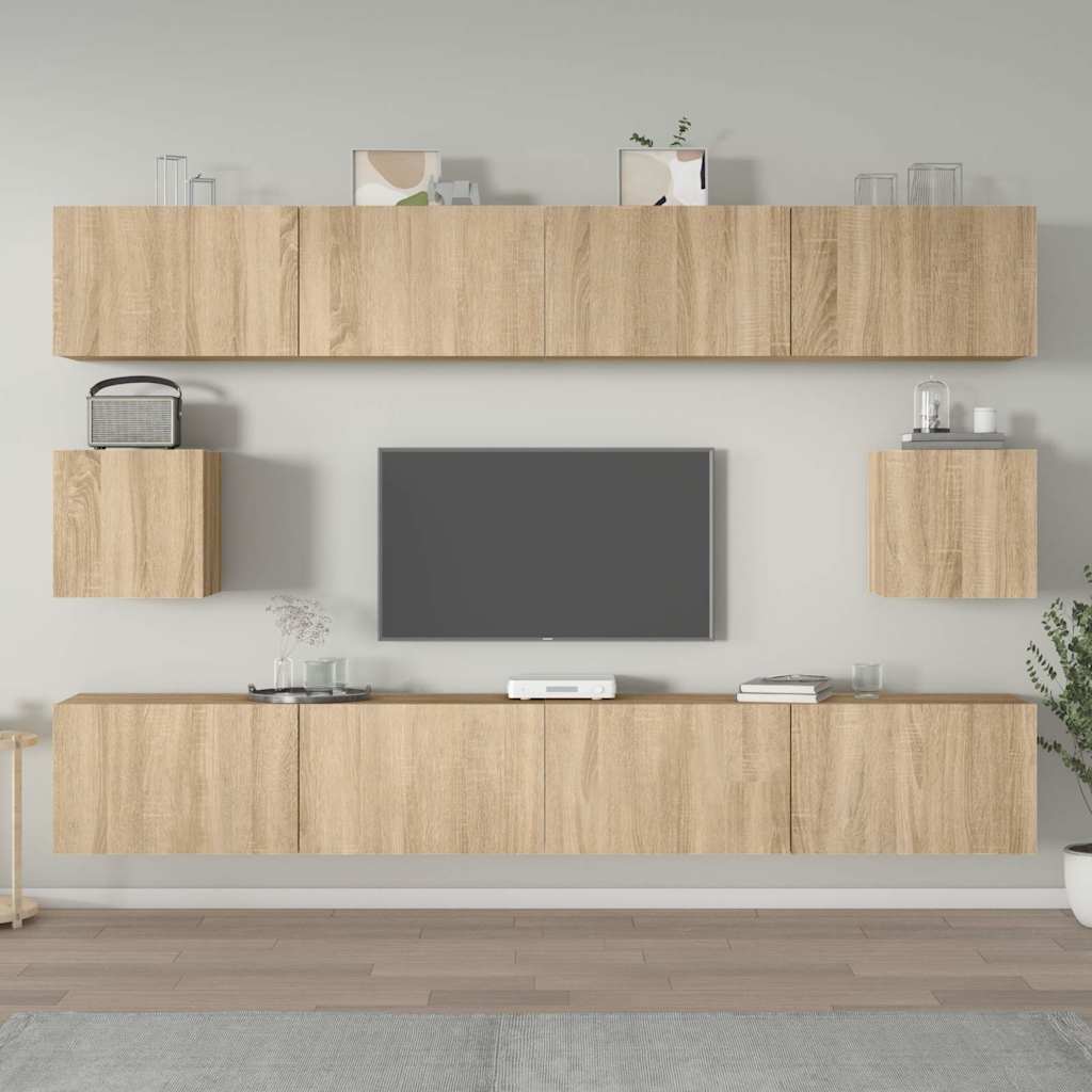 6-tlg. TV-Schrank-Set Sonoma-Eiche Holzwerkstoff