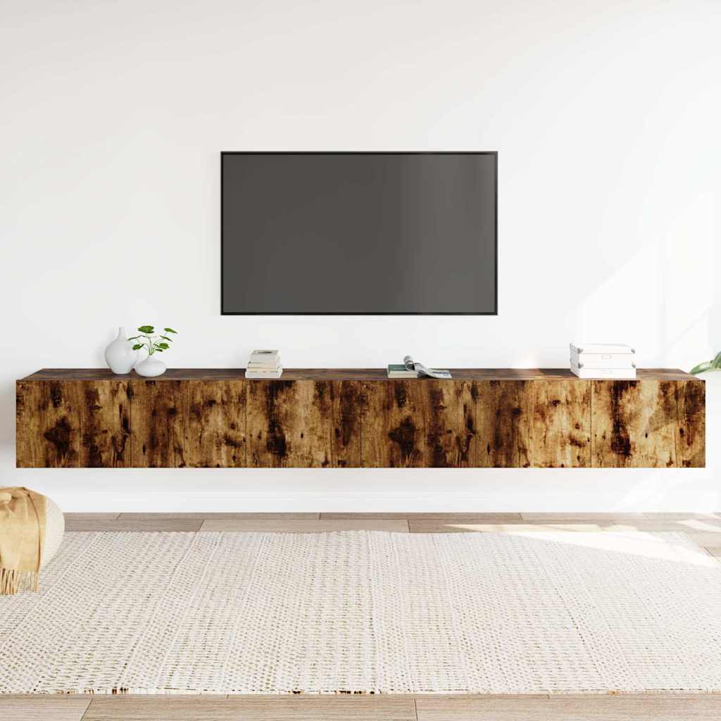3-tlg. TV-Schrank-Set Räuchereiche Holzwerkstoff