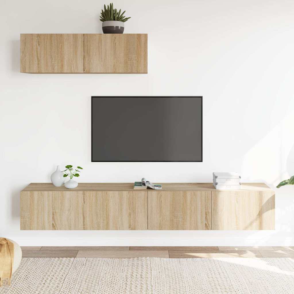 3-tlg. TV-Schrank-Set Sonoma-Eiche Holzwerkstoff