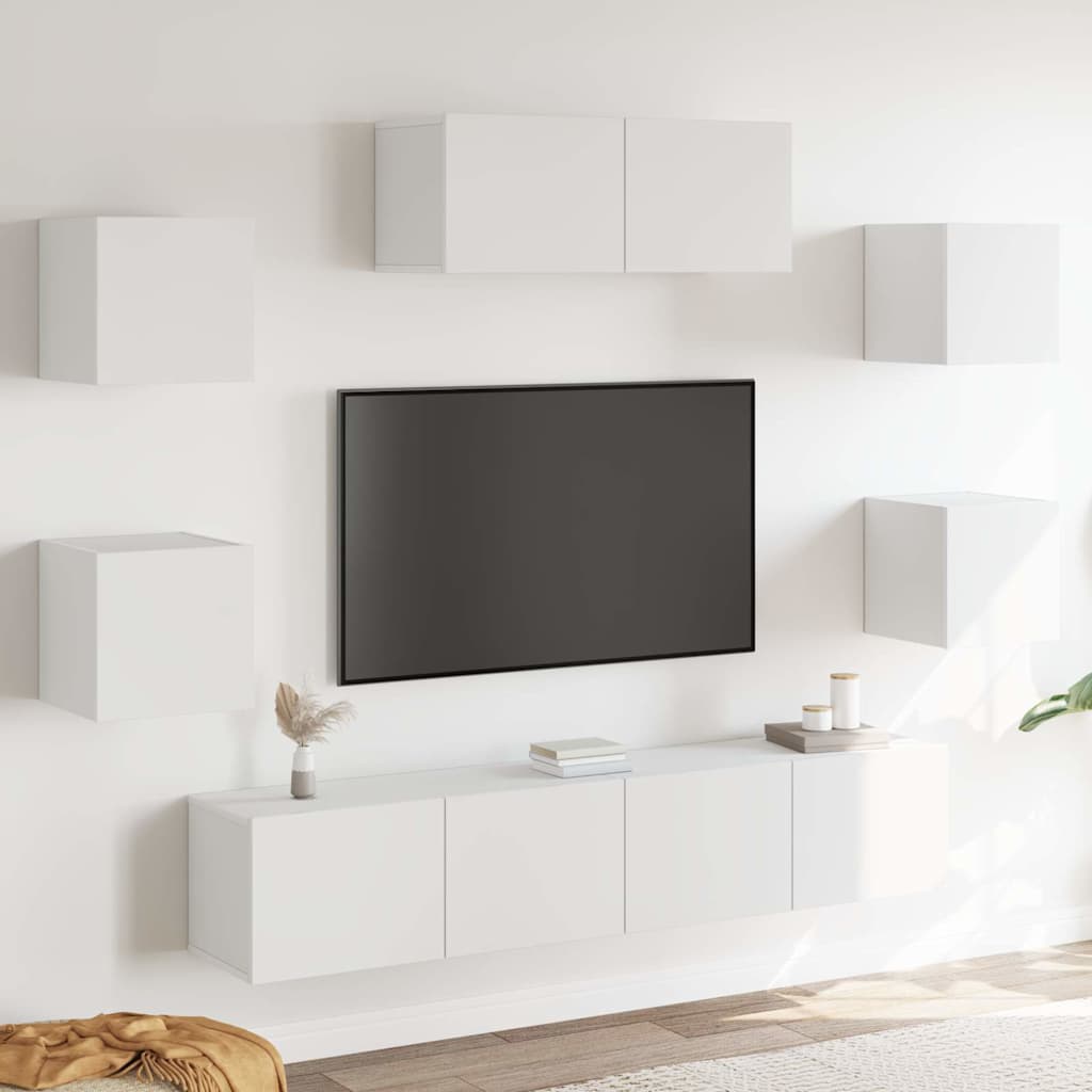 7-tlg. TV-Schrank-Set Weiß Holzwerkstoff