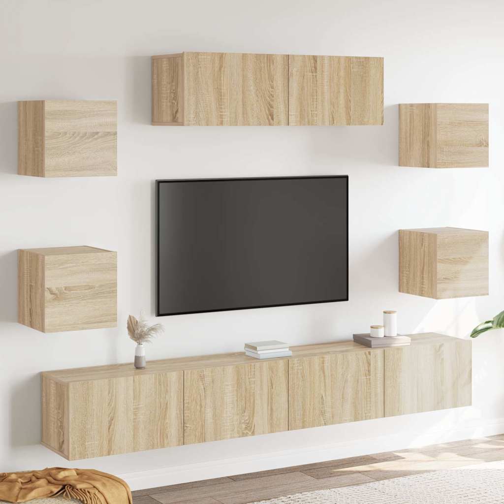 7-tlg. TV-Schrank-Set Sonoma-Eiche Holzwerkstoff