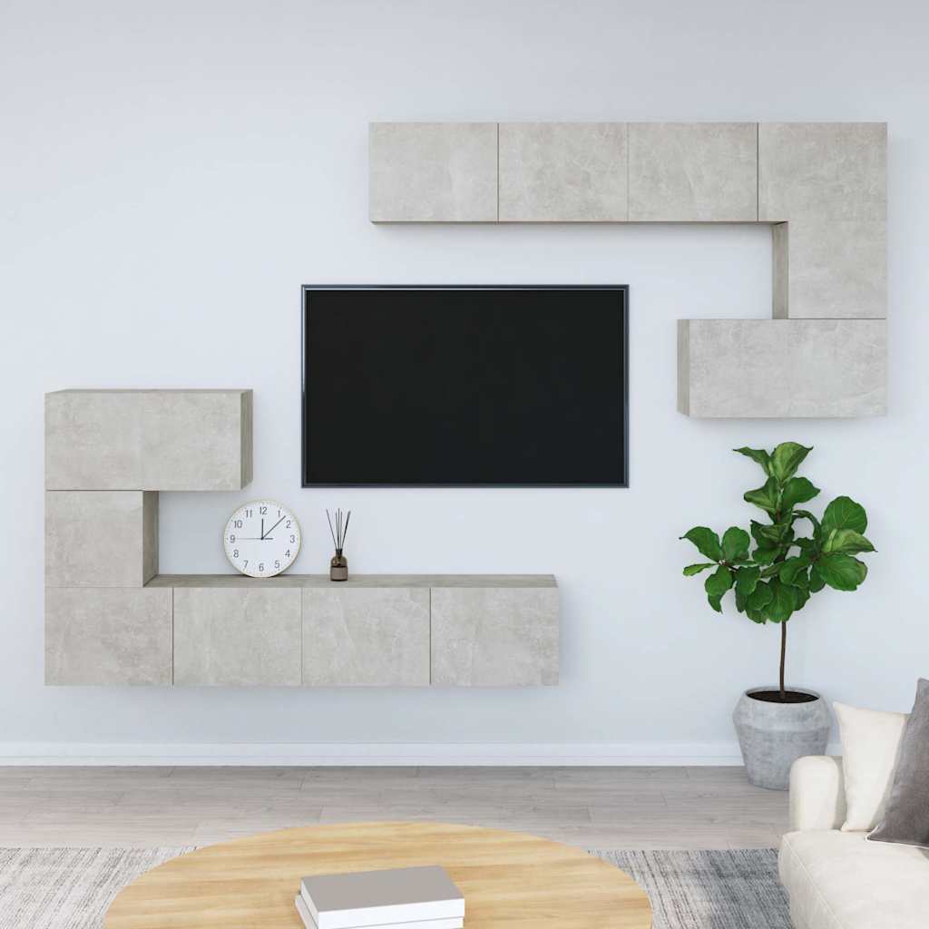 TV-Wandschrank Betongrau Holzwerkstoff