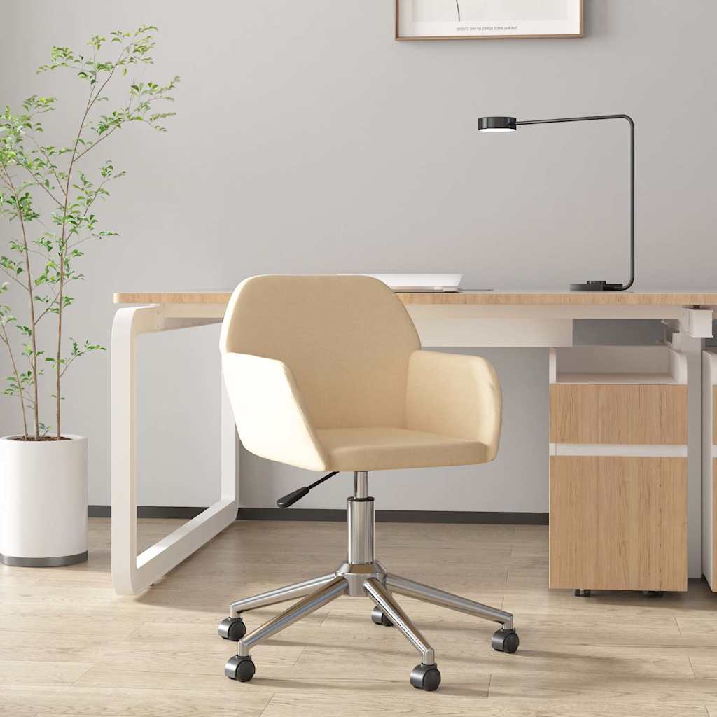 Bürostuhl Drehbar Creme Stoff
