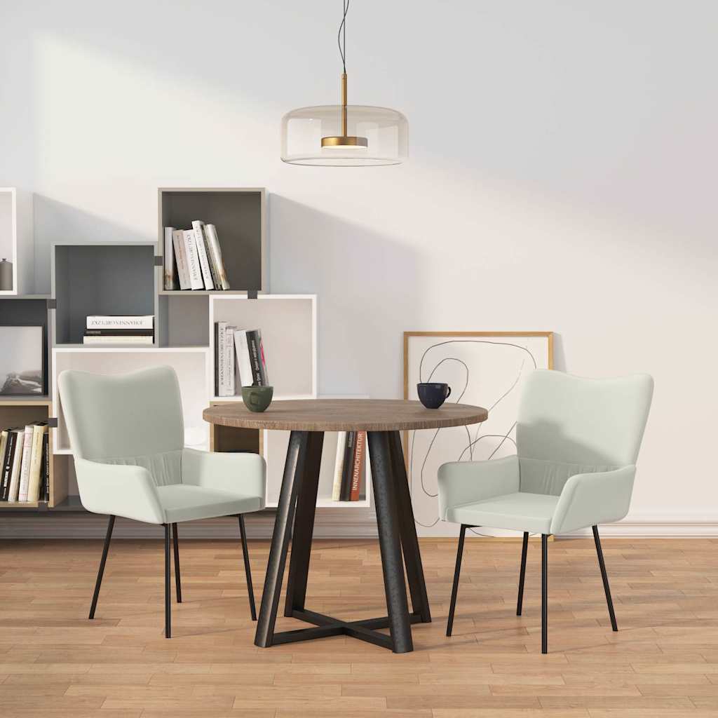Esszimmerstühle 2 Stk. Creme Samt