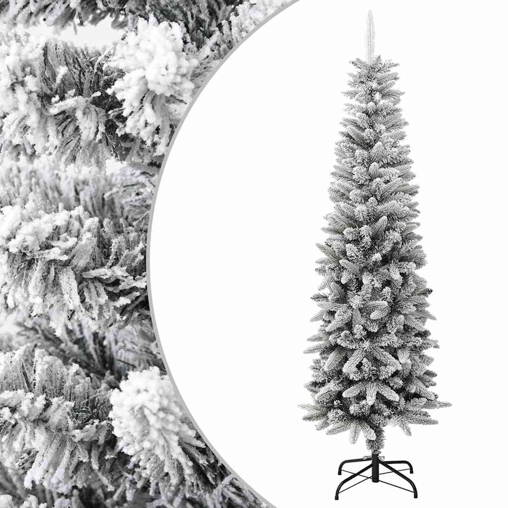 Künstlicher Weihnachtsbaum Schlank mit Schnee 180 cm PVC & PE