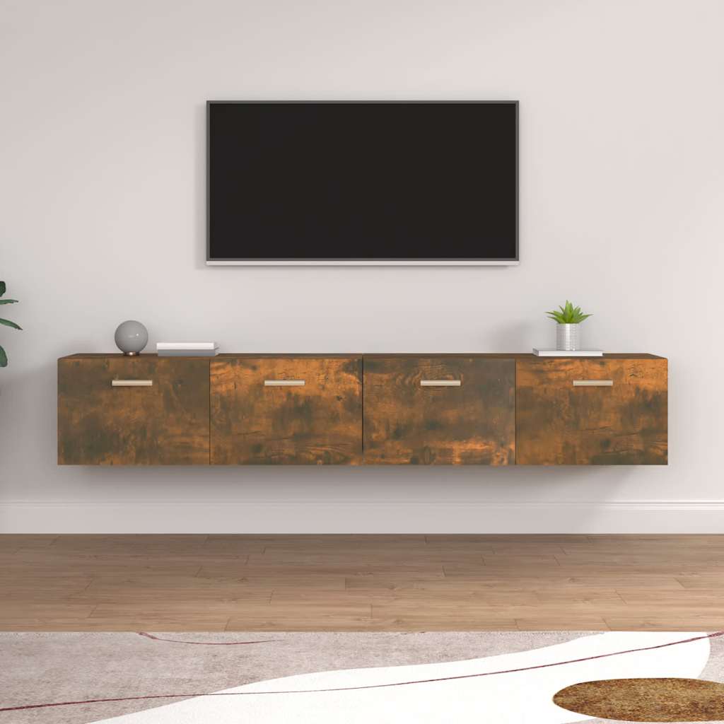 Wandschränke 2 Stk. Räuchereiche 100x36,5x35 cm Holzwerkstoff