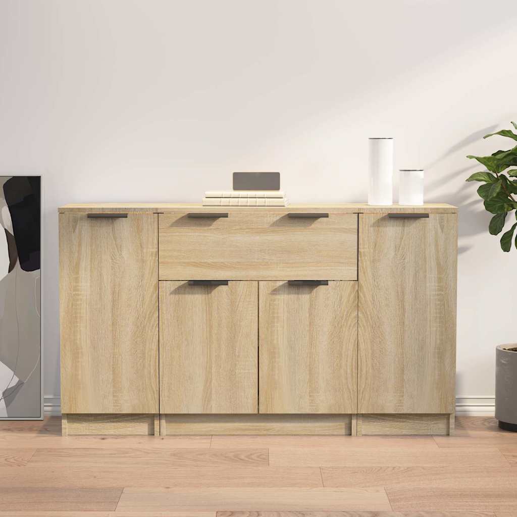 Sideboards 3 Stk. Sonoma-Eiche Holzwerkstoff