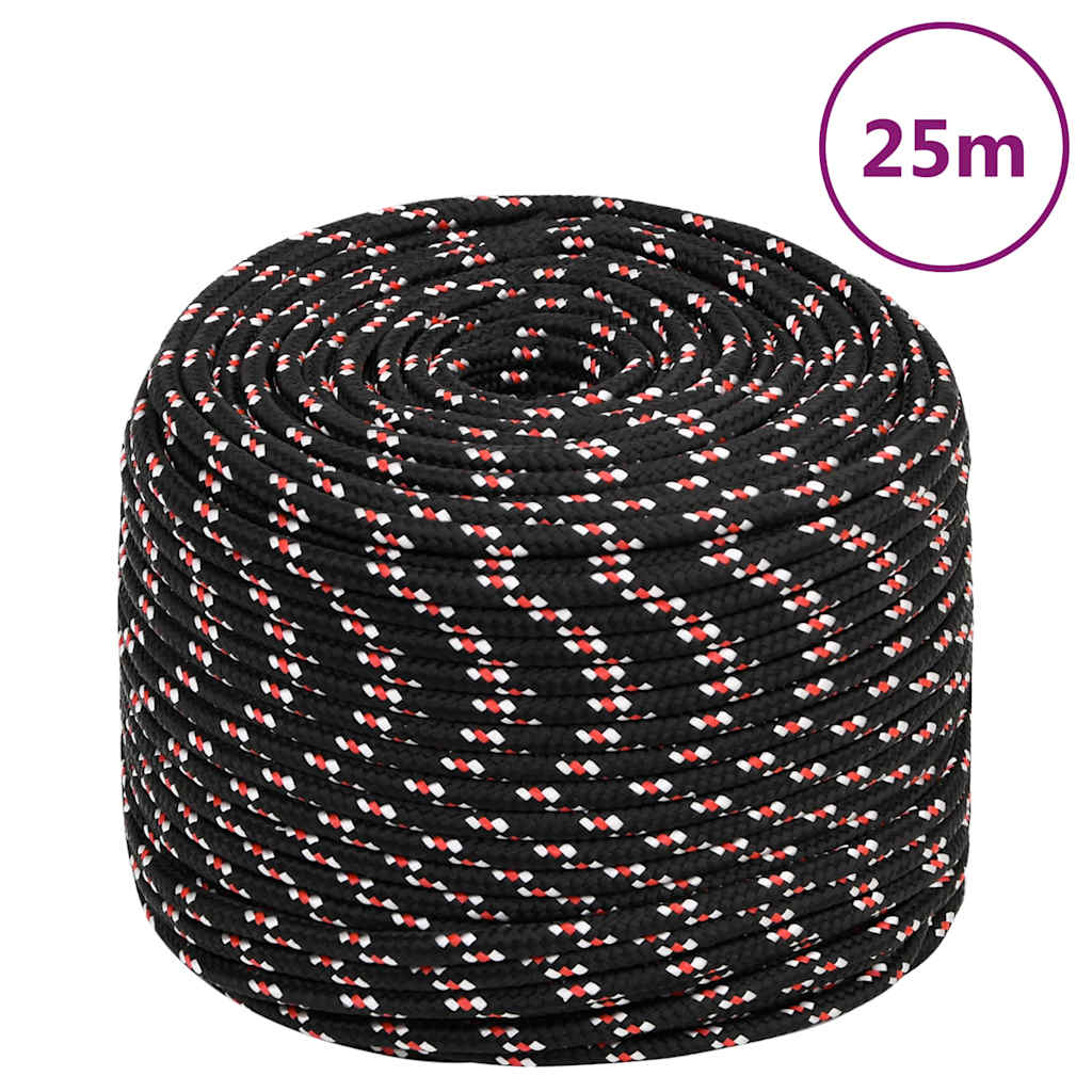 Bootsseil Schwarz 6 mm 25 m Polypropylen