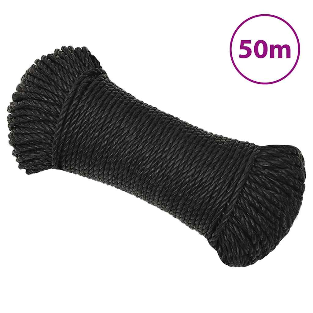 Arbeitsseil Schwarz 8 mm 50 m Polypropylen