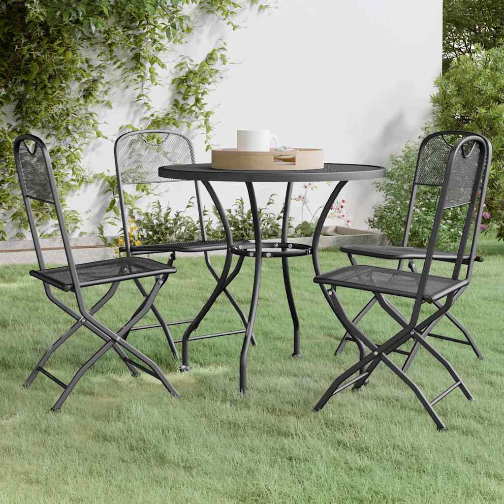 5-tlg. Garten-Essgruppe Streckmetall Anthrazit