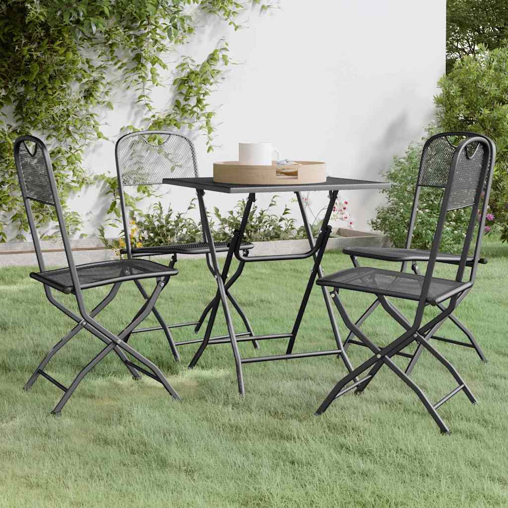 5-tlg. Garten-Essgruppe Streckmetall Anthrazit