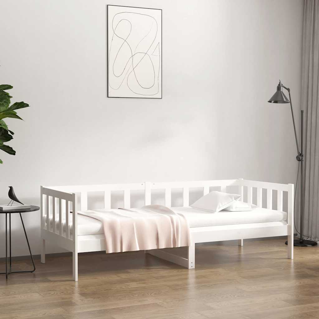 Tagesbett ohne Matratze Weiß 80x200 cm Massivholz Kiefer