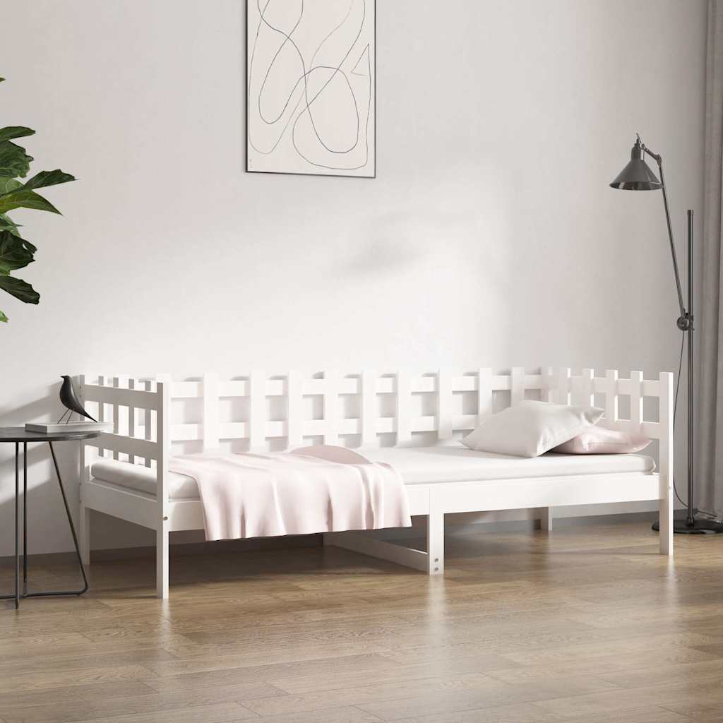 Tagesbett ohne Matratze Weiß 90x190 cm Massivholz Kiefer