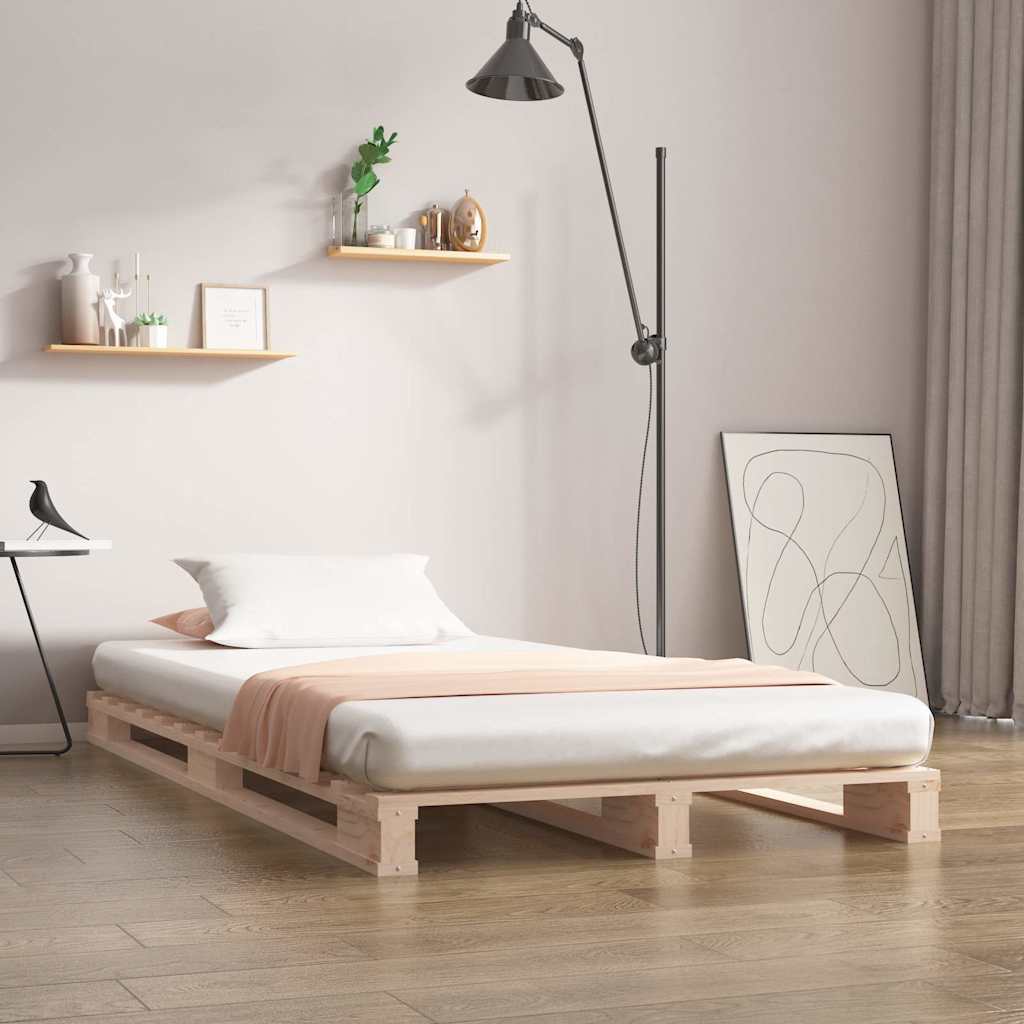 Palettenbett 75x190 cm Massivholz Kiefer