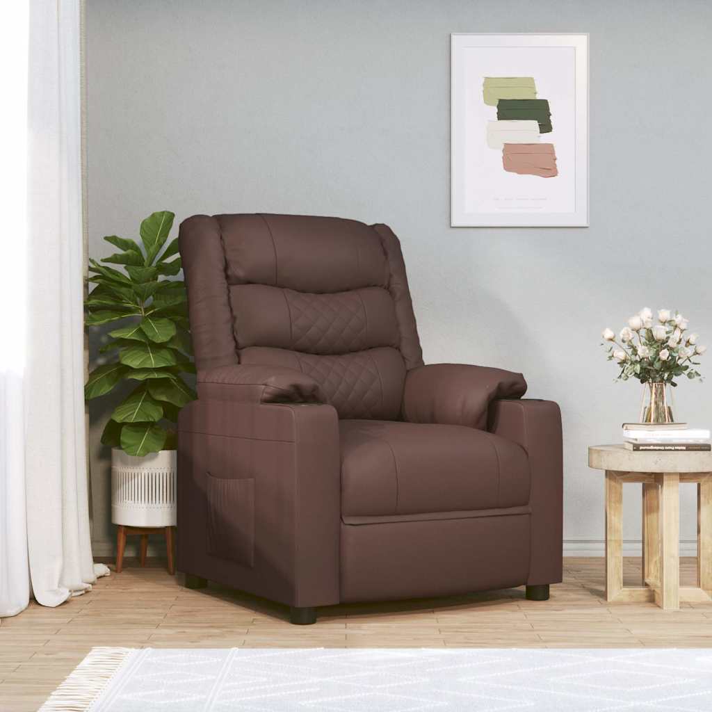 Relaxsessel Braun Kunstleder