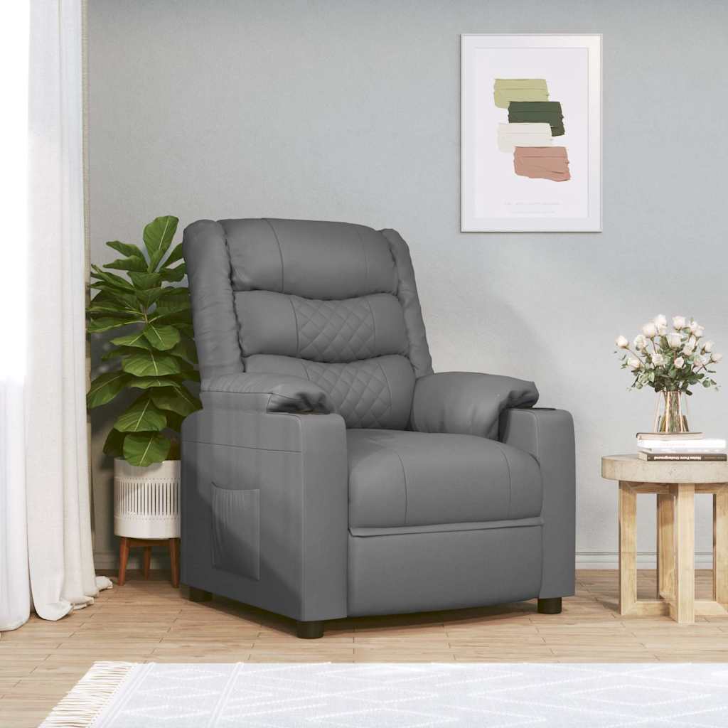 Relaxsessel Grau Kunstleder