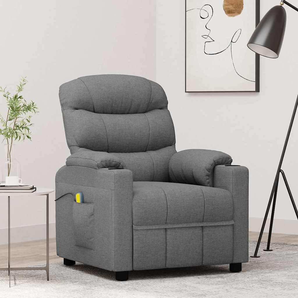 Massagesessel Hellgrau Stoff