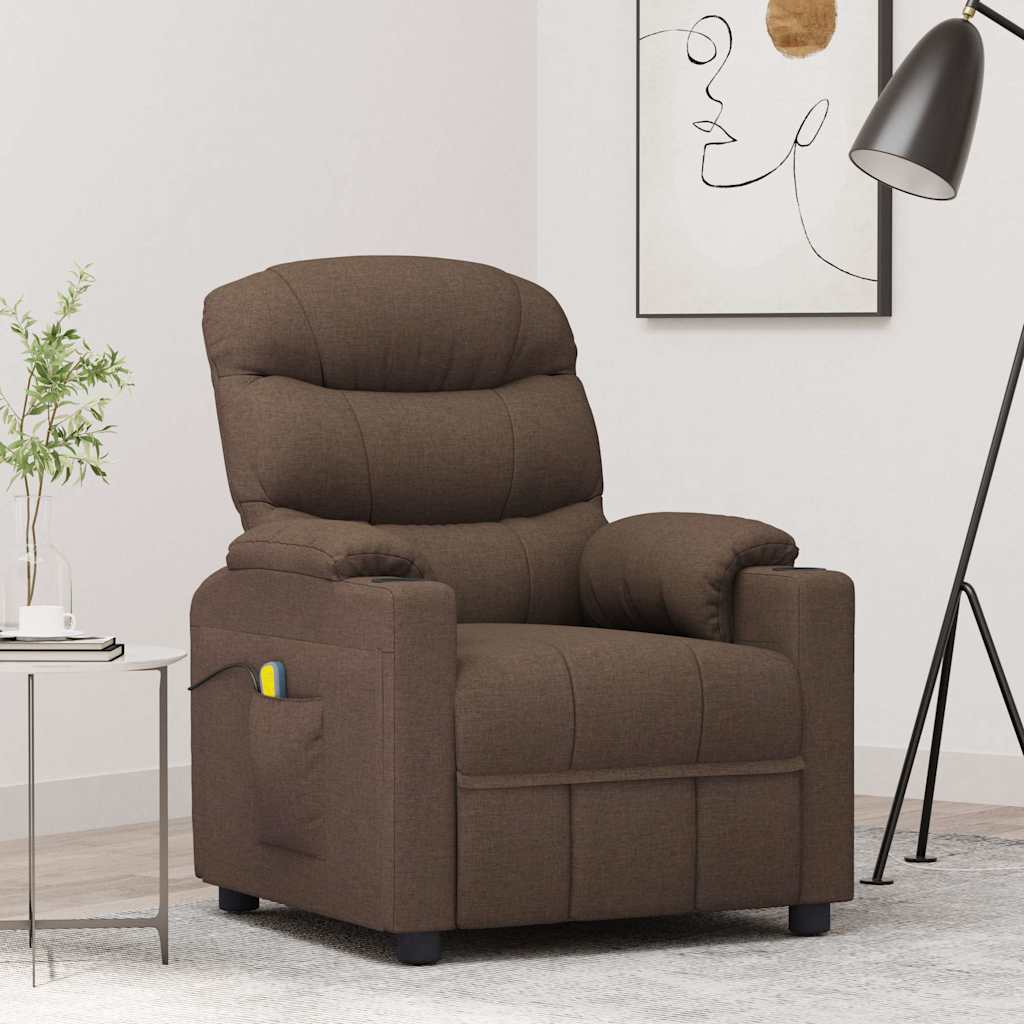 Massagesessel Braun Stoff