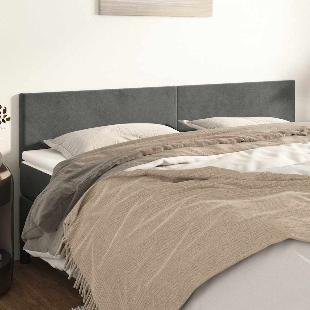 Kopfteile Dunkelgrau 160x5x78/88 cm Samt