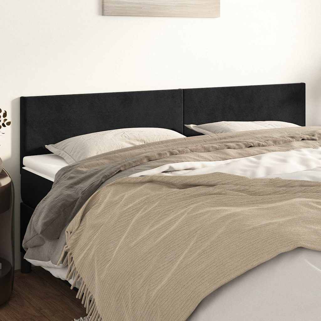 Kopfteile Schwarz 180x5x78/88 cm Samt