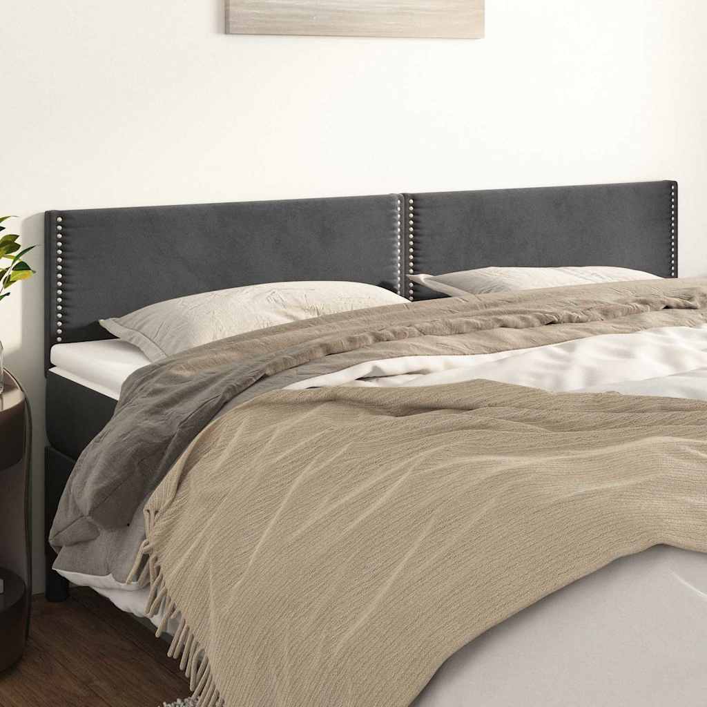 Kopfteile Dunkelgrau 160x5x78/88 cm Samt