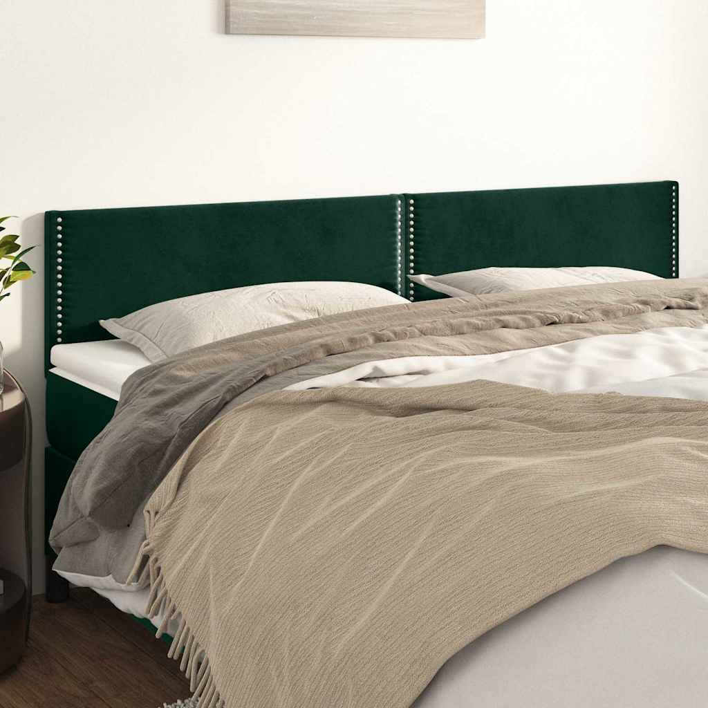 Kopfteile Dunkelgrün 180x5x78/88 cm Samt
