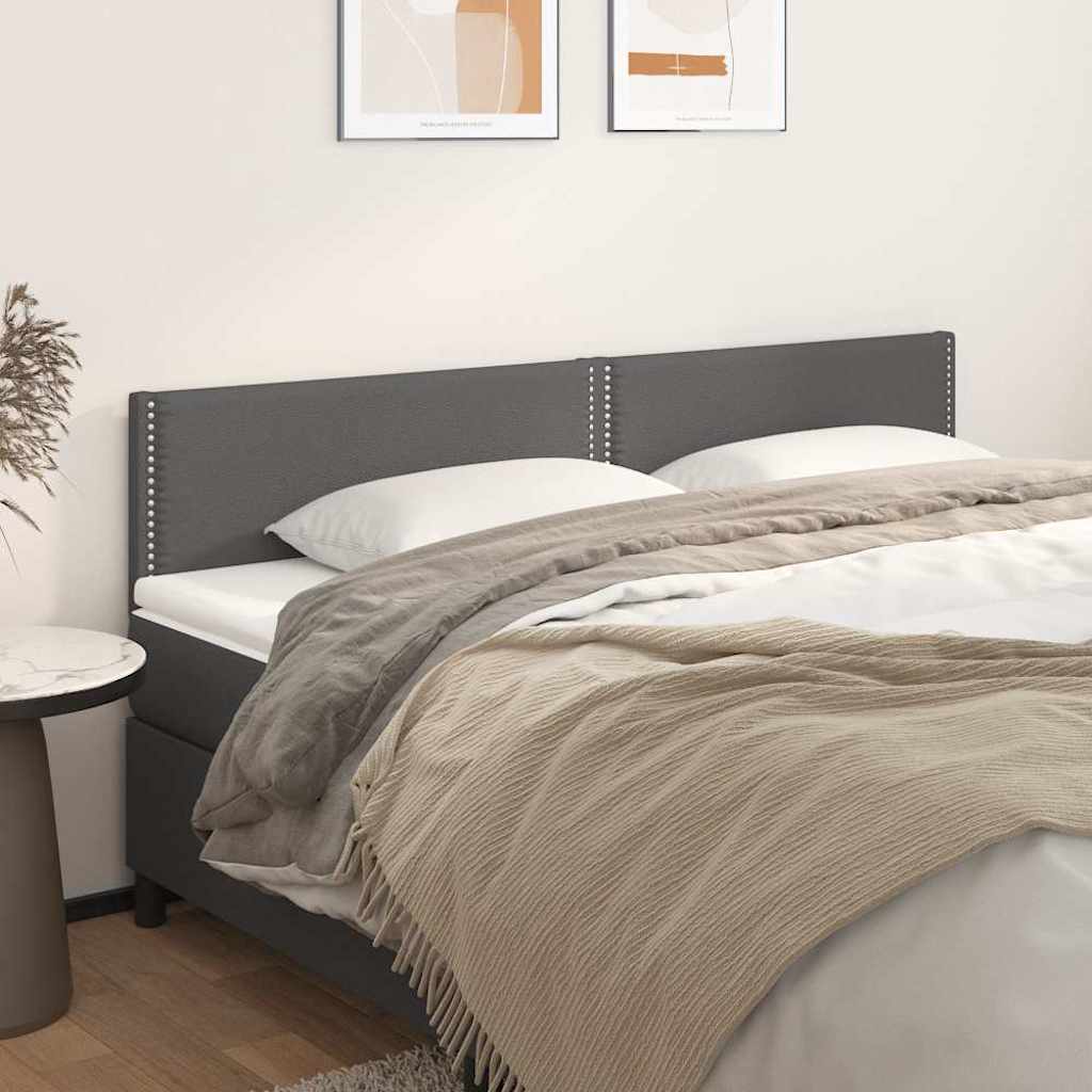 Kopfteile Grau 200x5x78/88 cm Kunstleder