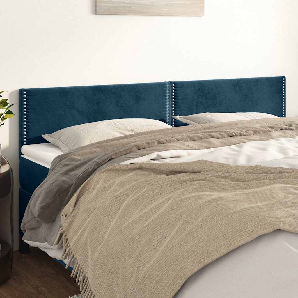 Kopfteile Dunkelblau 200x5x78/88 cm Samt