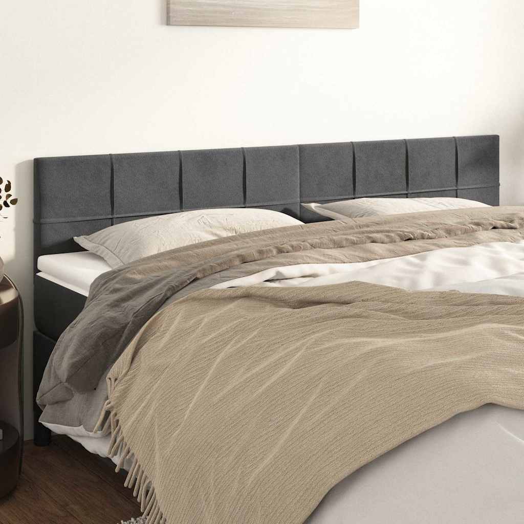 Kopfteile Dunkelgrau 180x5x78/88 cm Samt