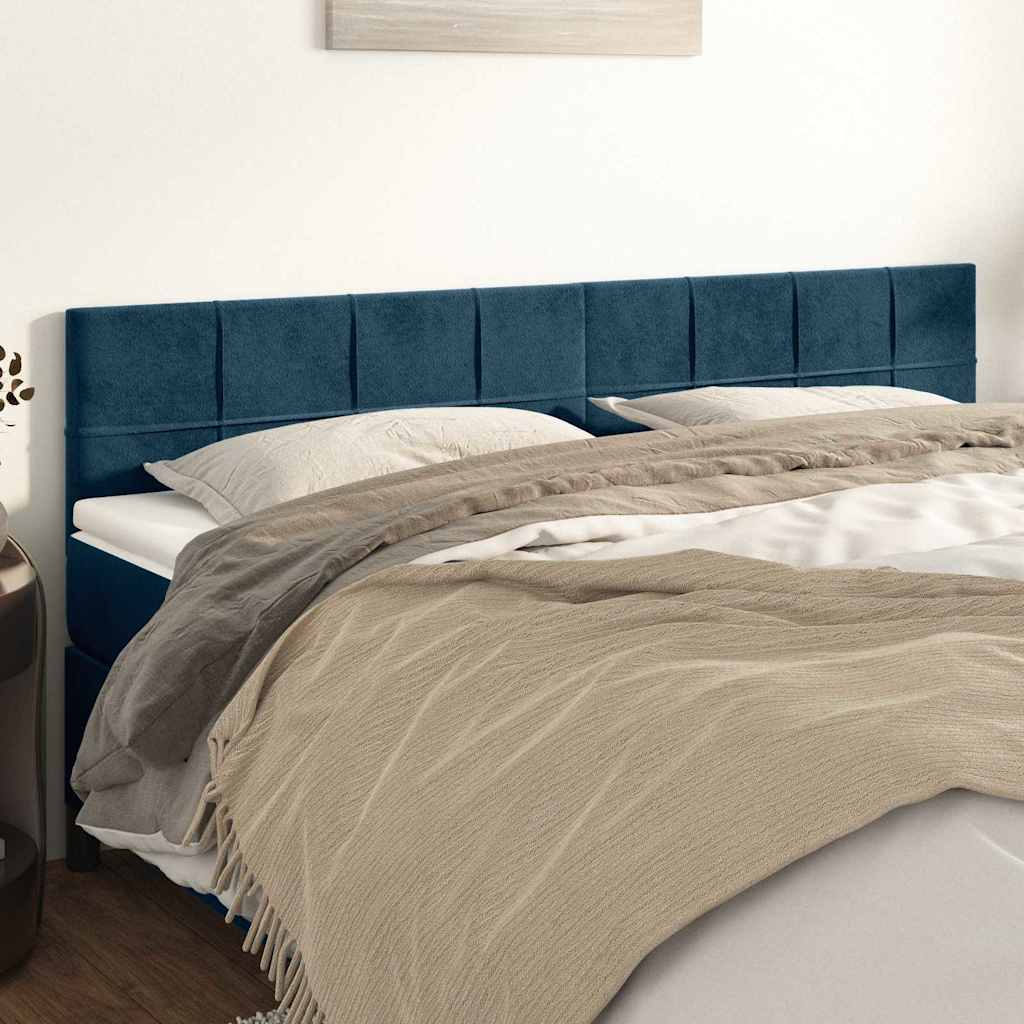 Kopfteile Dunkelblau 200x5x78/88 cm Samt