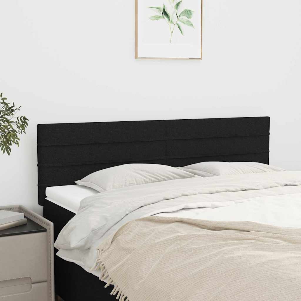 Kopfteile Schwarz 144x5x78/88 cm Stoff