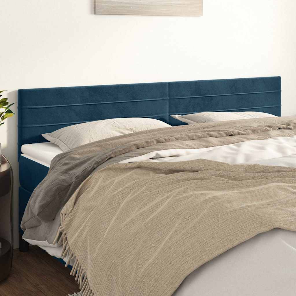 Kopfteile Dunkelblau 200x5x78/88 cm Samt